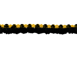 Rola 10 metri banda bumbac cu franjuri scurti negru-galben Mabotex 1.5cm