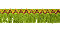 Rola 20 metri banda bumbac cu franjuri verde Mabotex 3.5 cm