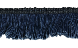 Rola 20 metri banda bumbac cu franjuri scurti indigo Mabotex 2.5cm