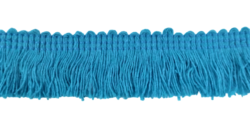 Rola 10 metri banda bumbac cu franjuri turcoaz Mabotex 2.5cm