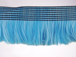 Rola 10 metri banda franjuri poliester bleu 3.5cm Mabotex