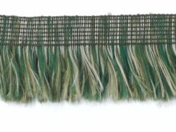 Rola 10 metri banda franjuri poliester verde 3.5cm Mabotex