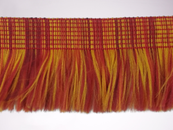 Rola 10 metri banda franjuri poliester rosu-caramiziu 3.5cm Mabotex