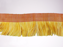 Rola 10 metri banda cu franjuri poliester orange 3.5cm Mabotex