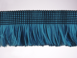 Rola 10 metri banda cu franjuri poliester albastra 3.5cm Mabotex