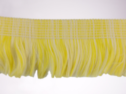 Rola 10 metri banda cu franjuri poliester galbena 3.5cm Mabotex