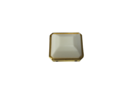 Set 20 pietre nylon patrate decorative alb-gold1.5cm