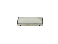 Set 20 pietre nylon dreptunghiulare decorative alb-nichel