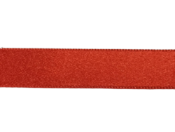 Rola 50 metri banda satinata poliester cu fata dubla rosie 1.5cm