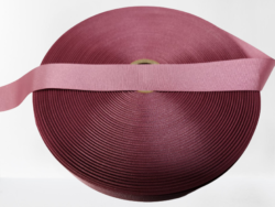 Rola 25 metri banda poliester 100% gros grain fina roz 2.5cm