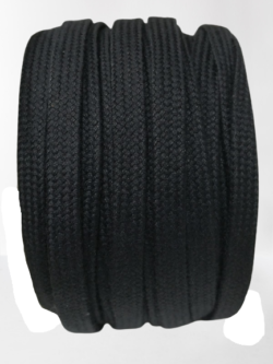 Rola 25 metri snur negru plat bumbac 100% Mabotex 10 mm