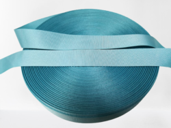 Rola 25 metri banda poliester 100% gros grain fina turcoaz 2.5cm
