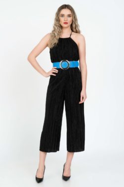 Curea piele naturala albastra print croco Blu Dream