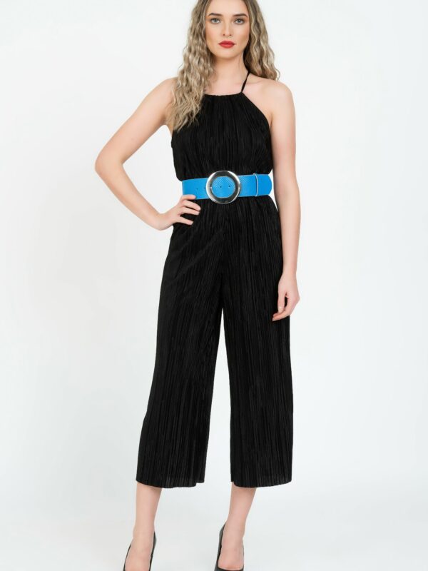 Curea piele naturala albastra print croco Blu Dream
