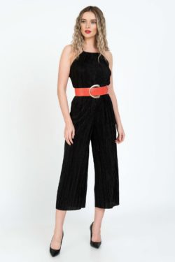 Curea piele naturala portocalie print croco Orange
