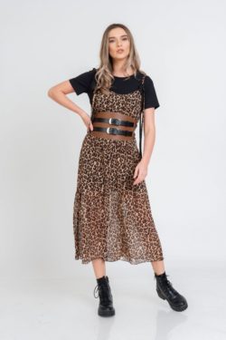 Brau piele naturala camel Silhouette