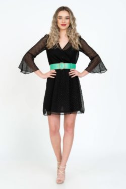 Curea dama din piele naturala verde Victoria