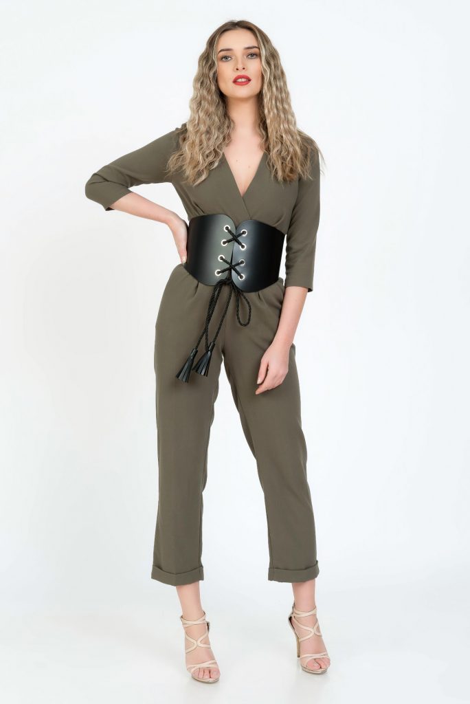 Brau piele naturala neagra lucioasa Elegancy