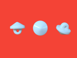 Set 1000 bucati nasturi poliester cu picior conici ,albi 10mm(16L)