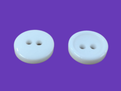 Set 5000 bucati nasturi poliester cu doua gauri albi luciosi 10mm(16L)