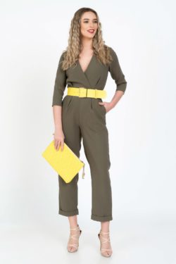 Lady M plic dama piele naturala galbena