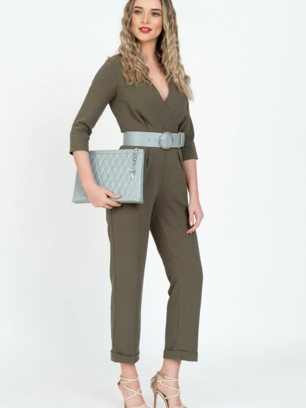 Lady M plic dama piele naturala gri cald