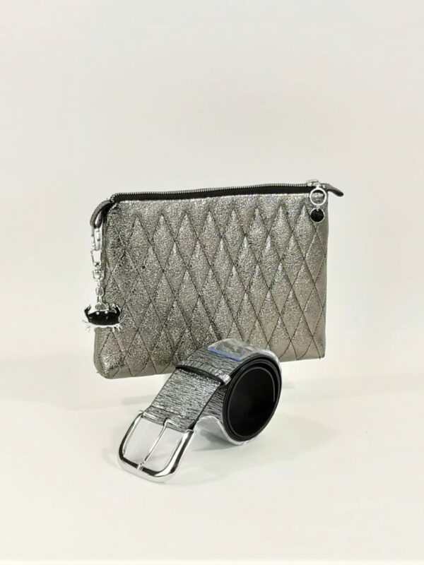 Set cadou Lady M piele sintetica gun metal