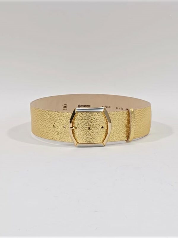 Curea piele aurie 6cm