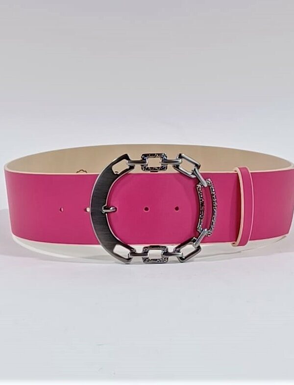 Curea piele ciclam 6cm