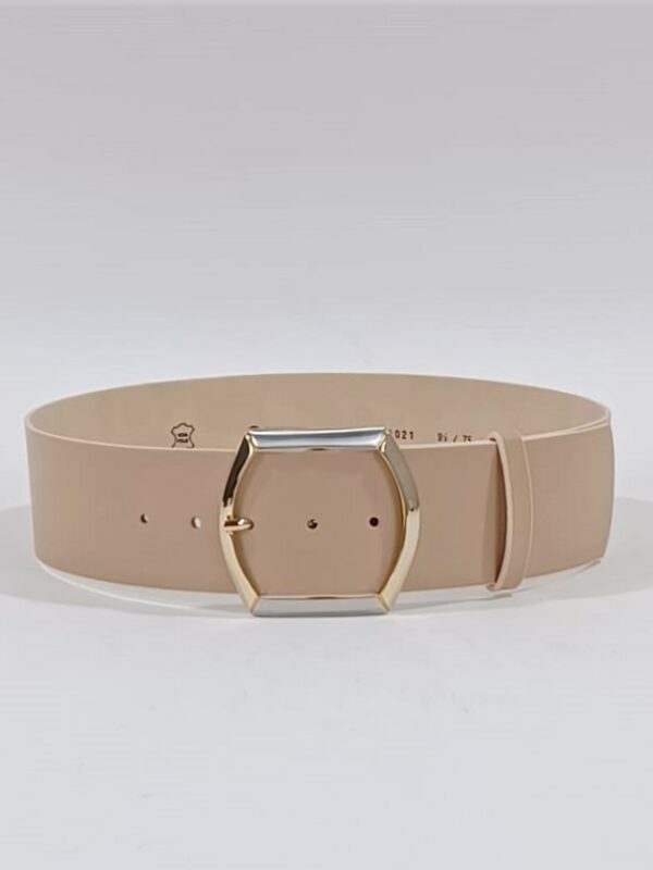 Curea piele nat bej 6cm