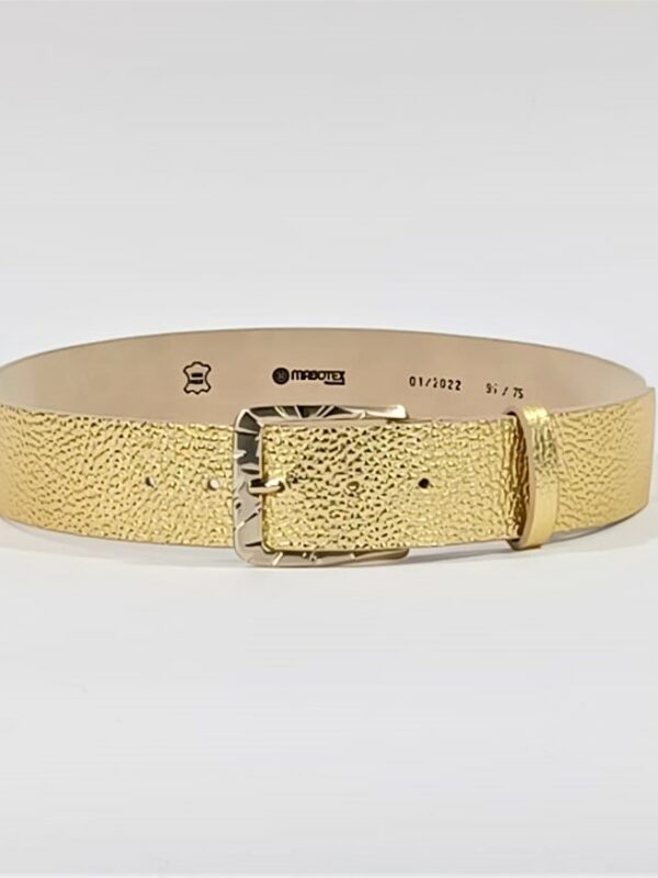Curea piele naturala aurie 4.5cm
