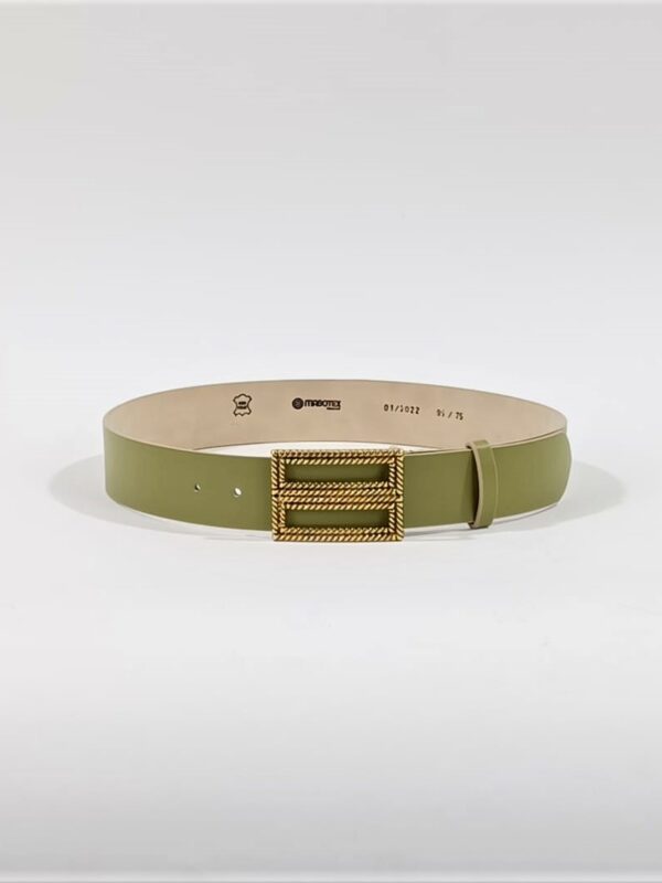 Curea din piele naturala verde 4cm