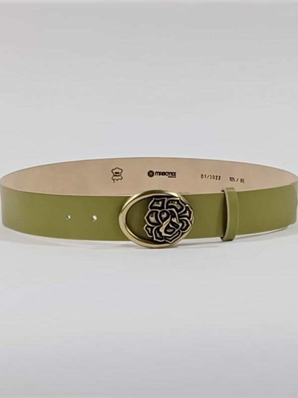 Curea piele naturala verde4cm