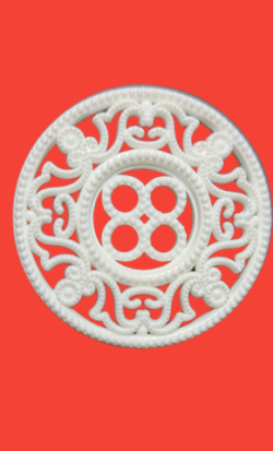 Set 10 nasturi nylon albi filigranati L.80 (5 cm diametru)