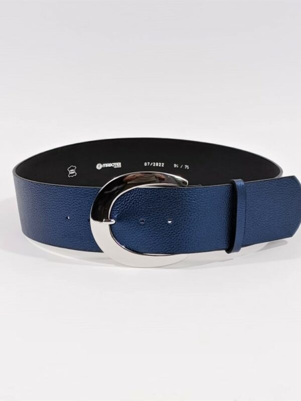Curea piele albastra 6cm
