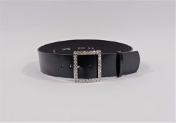 Curea piele neagra 6cm