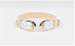 Curea piele naturala alba 4cm