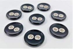 Nasturi poliester cu ocheti metalici argintii 2.5cm