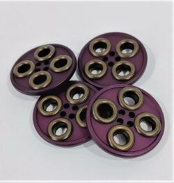 Nasturi poliester mov cu ocheti 3.4cm