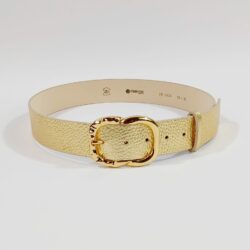 curea piele naturala aurie 4cm