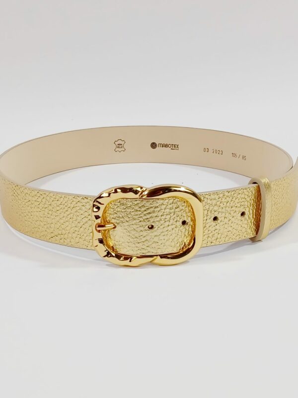 curea piele naturala aurie 4cm